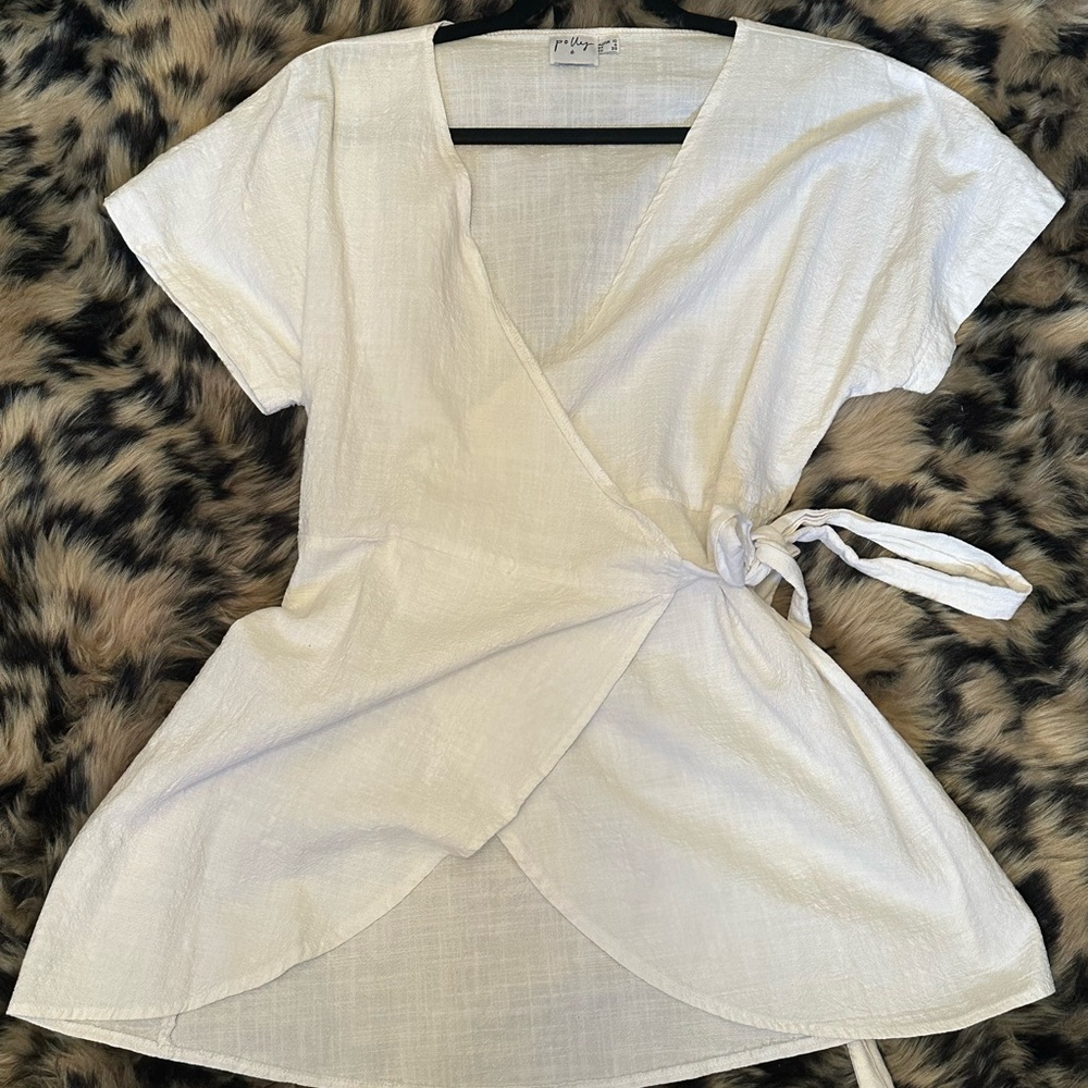 Princess Polly White Wrap Mini Dress